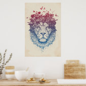 Floral lion III Poster (Keuken)
