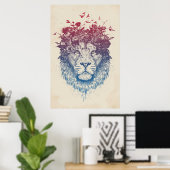 Floral lion III Poster (Thuiskantoor)