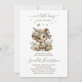 Floral lion king boy Baby Shower Invitation (Devant)