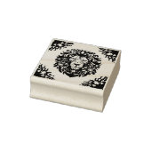 Floral Lion Silhouette Rubberstempel (Stempel)