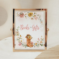 Floral Little Cowgirl Baby shower boeken en gesche