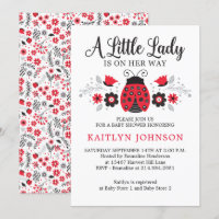Floral Little Lady Ladybug Meisje Baby shower