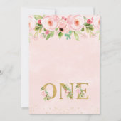 Floral Little Miss Onederday Invitation (Dos)