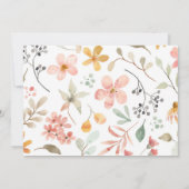 Floral Little Sunshine 1er anniversaire Invitation (Dos)