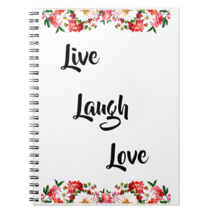 Floral "Live, Laugh, Love" Elegant Notitieboek