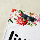 Floral "Live, Laugh, Love" Elegant Strandlaken (In situ)