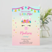 Floral Llama Invitation Anniversaire (Debout devant)