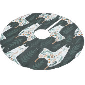Floral Llamas Schattigee textuur Kerstboom Rok (Gekanteld)