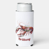 Floral Lobster Crawfish Art Custom (Seltzer Voorkant)