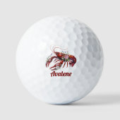 Floral Lobster Crawfish Art Golfballen (Voorkant)
