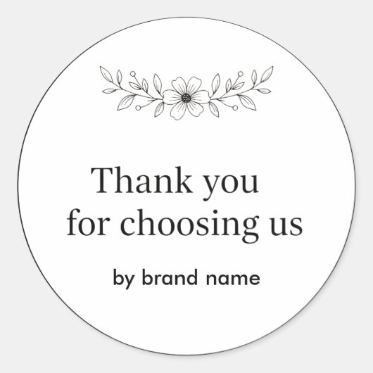 Floral Logo Thank You Business Sticker (Devant)