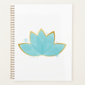 Floral Lotus Aquarelle Mer Bleu & Faux Or (Devant)