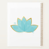 Floral Lotus Aquarelle Mer Bleu & Faux Or (Dos)