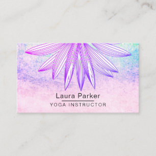 Floral Lotus Yoga Meditation Paars Holistic Visitekaartje