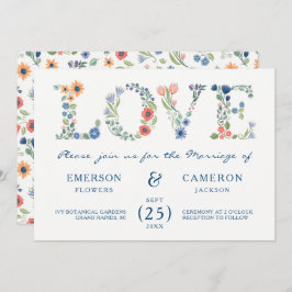 Floral LOVE bruiloft uitnodiging