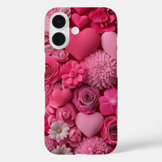 "Floral Love Elegance" 🌸❤️ iPhone 16 Hoesje