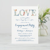 Floral Love Engagement Party Invitation (Debout devant)