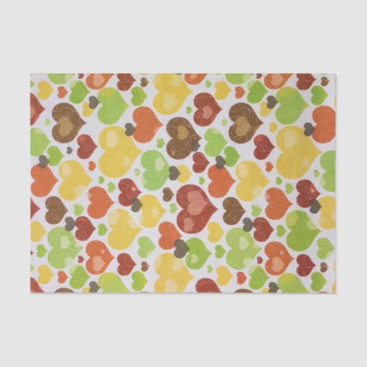 Floral Love Hearts Pattern Pink Tissuepapier (Voorkant)