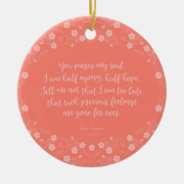 Floral Love Letter Quote Persuasion Jane Austen Keramisch Ornament