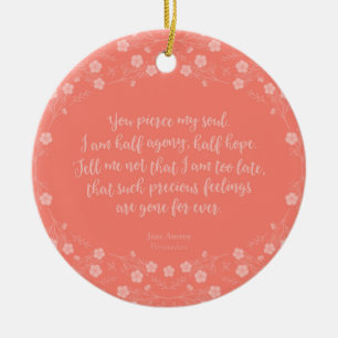 Floral Love Letter Quote Persuasion Jane Austen Keramisch Ornament