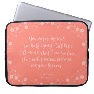Floral Love Letter Quote Persusion Jane Austen Laptop Sleeve