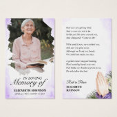 Floral Love Mémoire funéraire Carte photo (Devant & derrière)