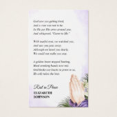 Floral Love Mémoire funéraire Carte photo (Dos)