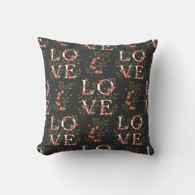 Floral LOVE Modern  Pattern Kussen (Voorkant)