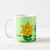 Floral Love Personalized Green Mugs (Gauche)