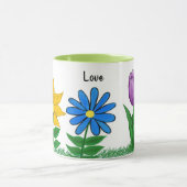 Floral Love Personalized White Mugs (Centre)