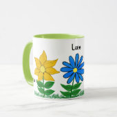 Floral Love Personalized White Mugs (Devant gauche)