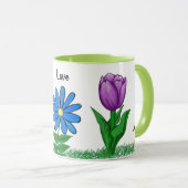 Floral Love Personalized White Mugs (Devant droit)
