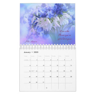 Floral Love Quotes 2023 Calendar Kalender