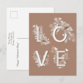 Floral LOVE Valentijns Briefkaart (Voorkant / Achterkant)
