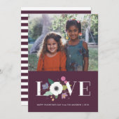 Floral Love Valentijnsdag Kaart - Plum (Voorkant / Achterkant)