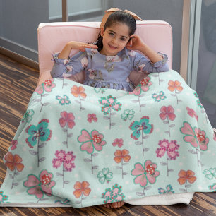 Floral Lucky Clover Couvertures en polaire