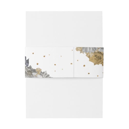 Floral lux goud uitnodigingen wikkel (Achterkant Voorbeeld)