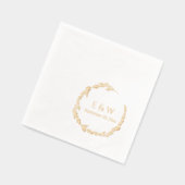 Floral Luxe Krans met Monogram Huwelijk Folie Servetten (Links)
