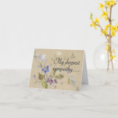 Floral "Ma plus profonde sympathie..." Carte (Fleur jaune)