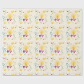 Floral Magic Candle Tan Wrapping Paper Cadeaupapier (Vlak)