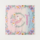 Floral Magical Unicorn Backdrop & Tapestry Wandkleed (Voorkant (horizontaal))