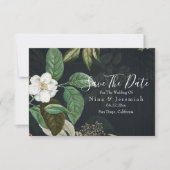 Floral Magnolia Modern Script Save The Date (Voorkant)