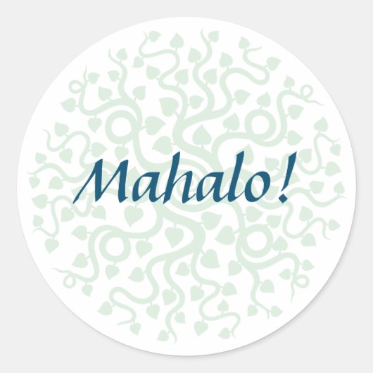 Floral Mahalo Small Round Stickers (Voorkant)