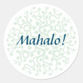 Floral Mahalo Small Round Stickers