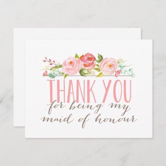 Floral Maid of Honor bedankt (Voorkant / Achterkant)