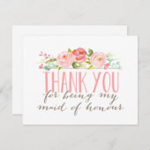 Floral Maid Of Honor Merci (Devant / Derrière)