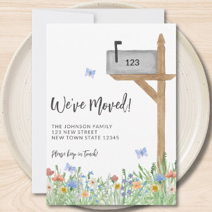 Floral Mailbox We zijn verhuisd Aankondiging