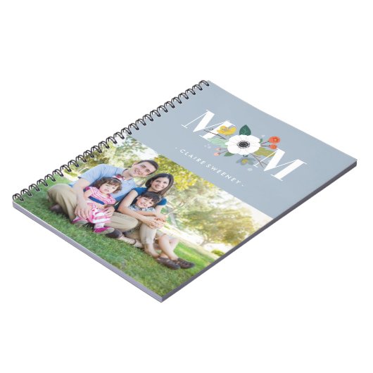 Floral Mam Journal - Dusty Blue Notitieboek (Linkerzijde)