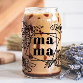 Floral Mama Custom 3 Kinder naam Blikvorm Glas