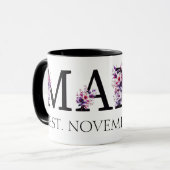 Floral Mama Nieuwe Moeder Tekst 2 Mok (Voorkant links)